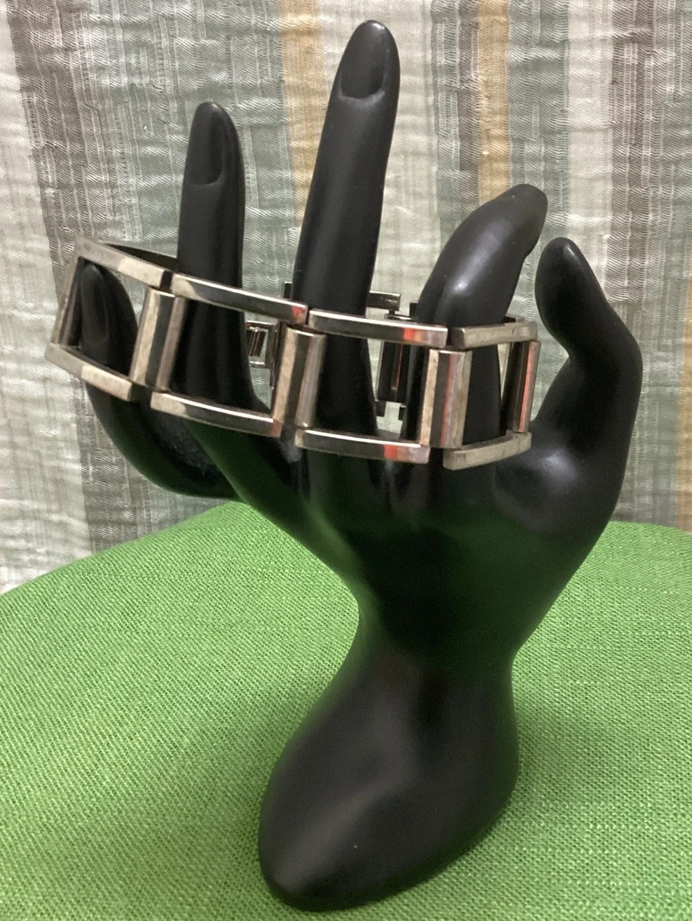 Vintage link bracelet Mid-century modern Brutalist Industrial 7”